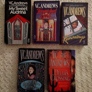 5 YA Paperback Books~V C/VC Andrews~Audrina+Tarnished Gold+Runaways+2 Lot/Bundle